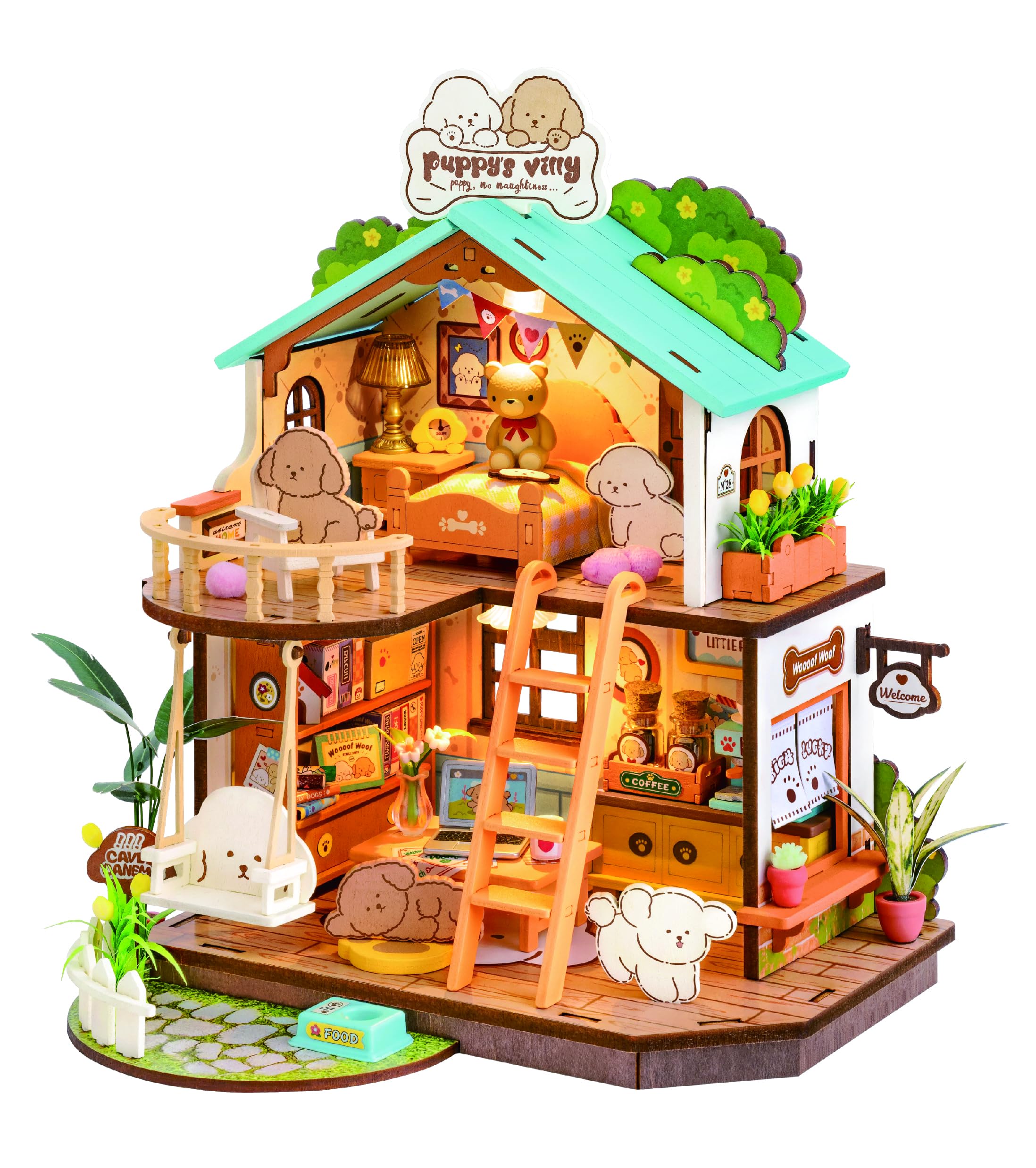 Rolife DIY Miniaturhaus Kit-Puppy's Cozy Villa