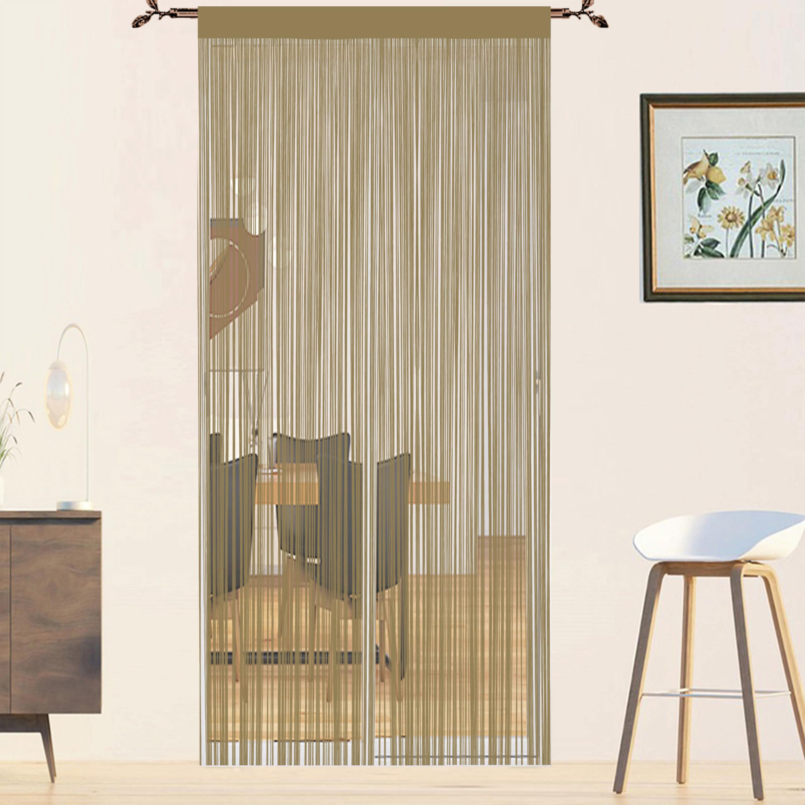 QiBoYuYe Fly Screen Curtains For Window String Flies Doors Decorations Room Dividers Doorways Panel Bedroom Living Closet Drapes (Ecru