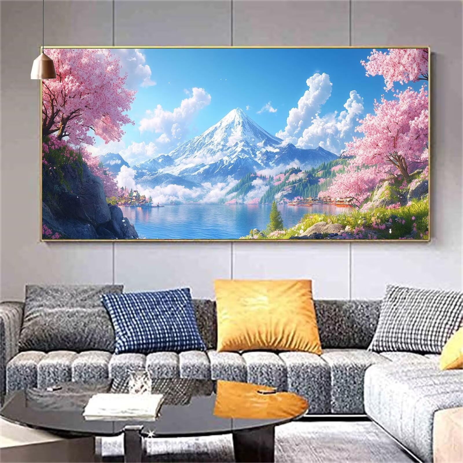 Diamond Painting Adulte,Diamond Painting Paysage Peinture Diamant Japon Diamond Painting Enfant 5D Perle Diamant a Coller,Cristal Painting Set Cadeau Decoration Chambre Cadeau Femme 70x200cm Z372