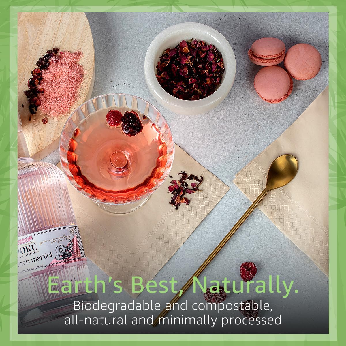 Everyday 100% Bamboo Compostable Napkins Disposable (1000-Pack) | Brown Disposable Napkins for Lunch, Dinner, Events & Entertaining | 2-Ply FSC Certified | Bamboo Paper Towels | 6.5 x 6.5 Inch