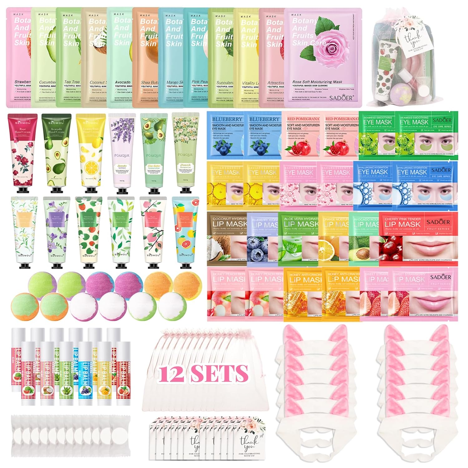 120 PCS Spa Party Supplies for Girls, Sleepover Party Supplies for Girls, Skincare Set, Include Face & Lip Masks, Foot Bath Bombs, Hand Cream, Lip Balm, Under Eye Patches, Spa Birthday Party Favors 120 PCS Spa Party Supplies for Girls, Sleepover Party Supplies for Girls, Skincare Set, Include Face & Lip Masks, Foot Bath Bombs, Hand Cream, Lip Balm, Under Eye Patches, Spa Birthday Party Favors