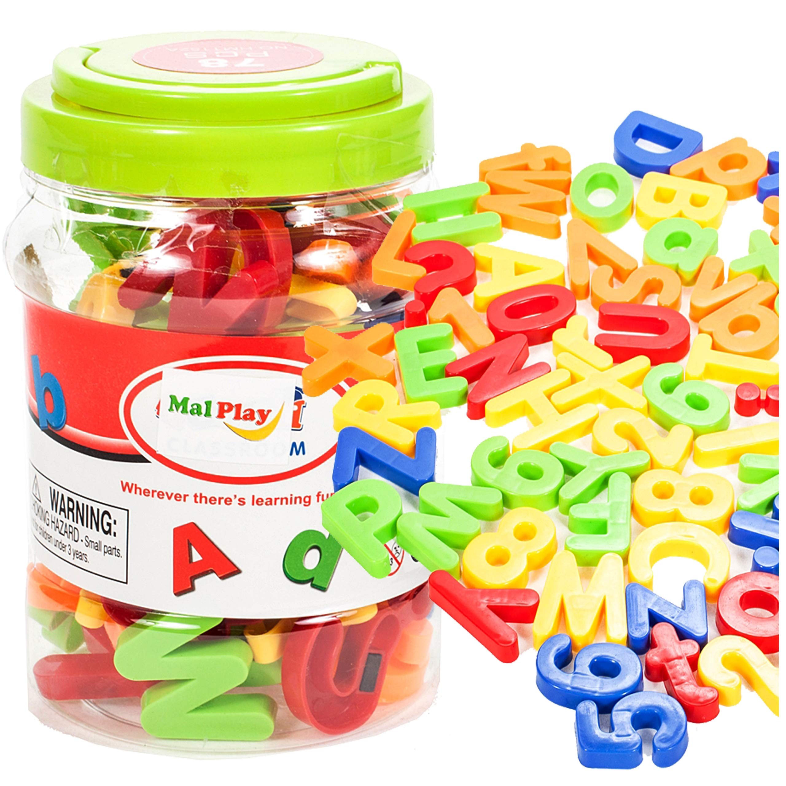 MalPlay 5901924208389 Literki I Cyferki Na Magnes 78 Szt ,wielokolorowy