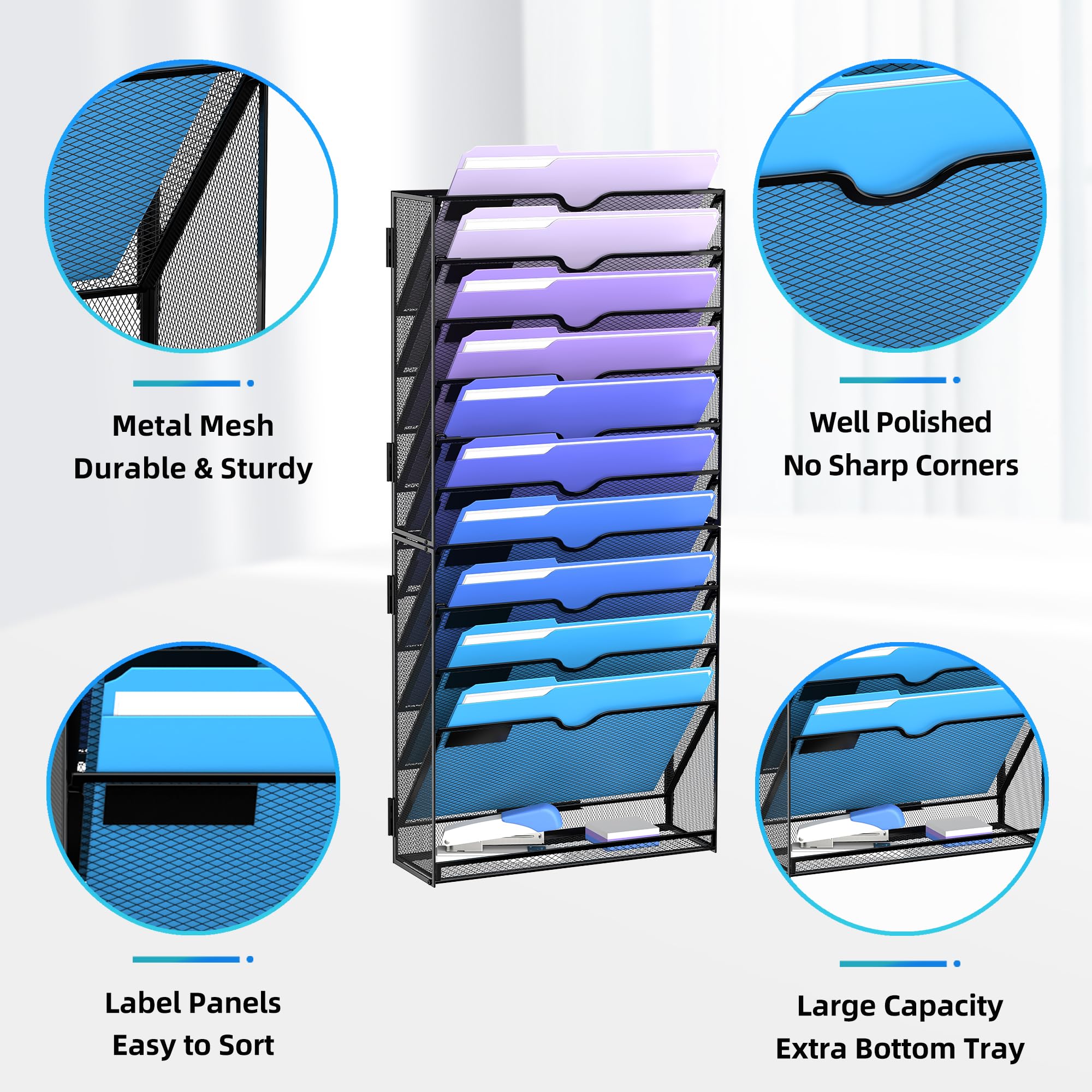 Snapklik.com : 11-Tier Wall File Organizer, Mesh Hanging File Organizer ...