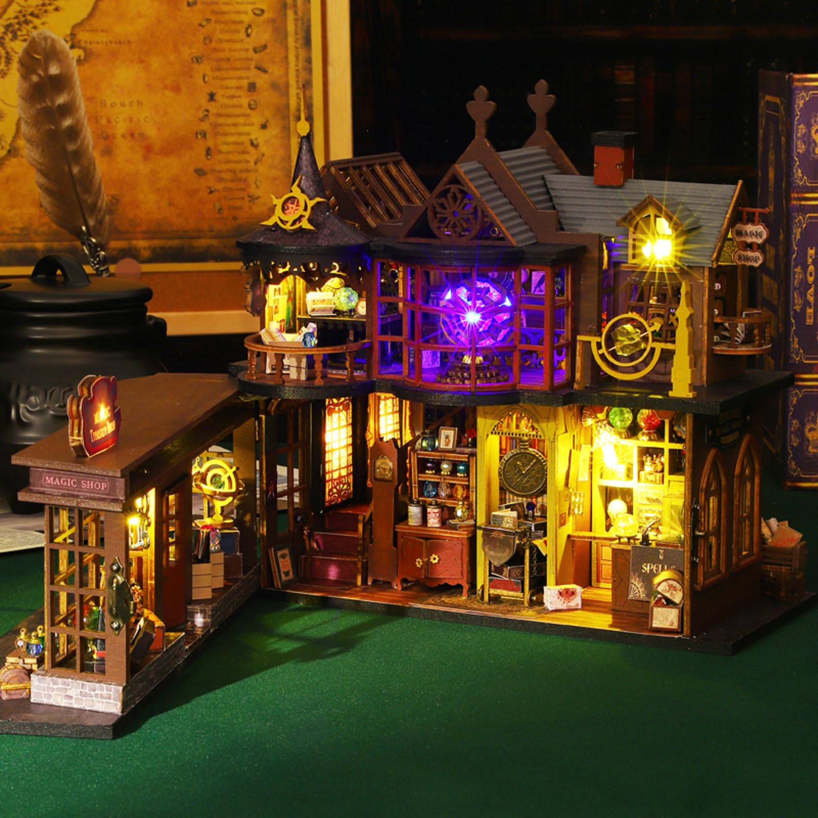 Cuteefun Casa de Muñecas Mágica en Miniatura con LED (Mágica del Tesoro)