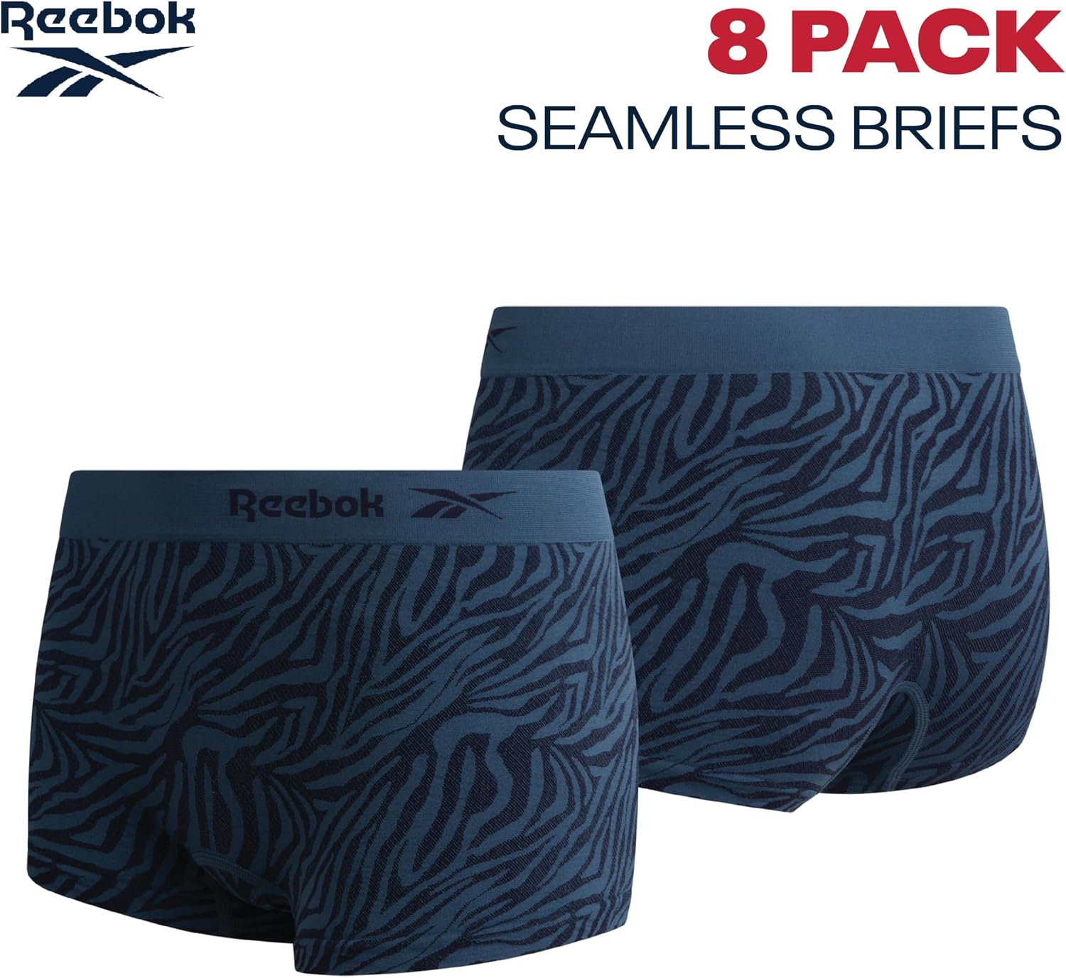 Reebok Womens Boyshorts Underwear - 8 Pack Stretch Performance Seamless Underwear for Women, 4” Inseam with Tagless Waistband