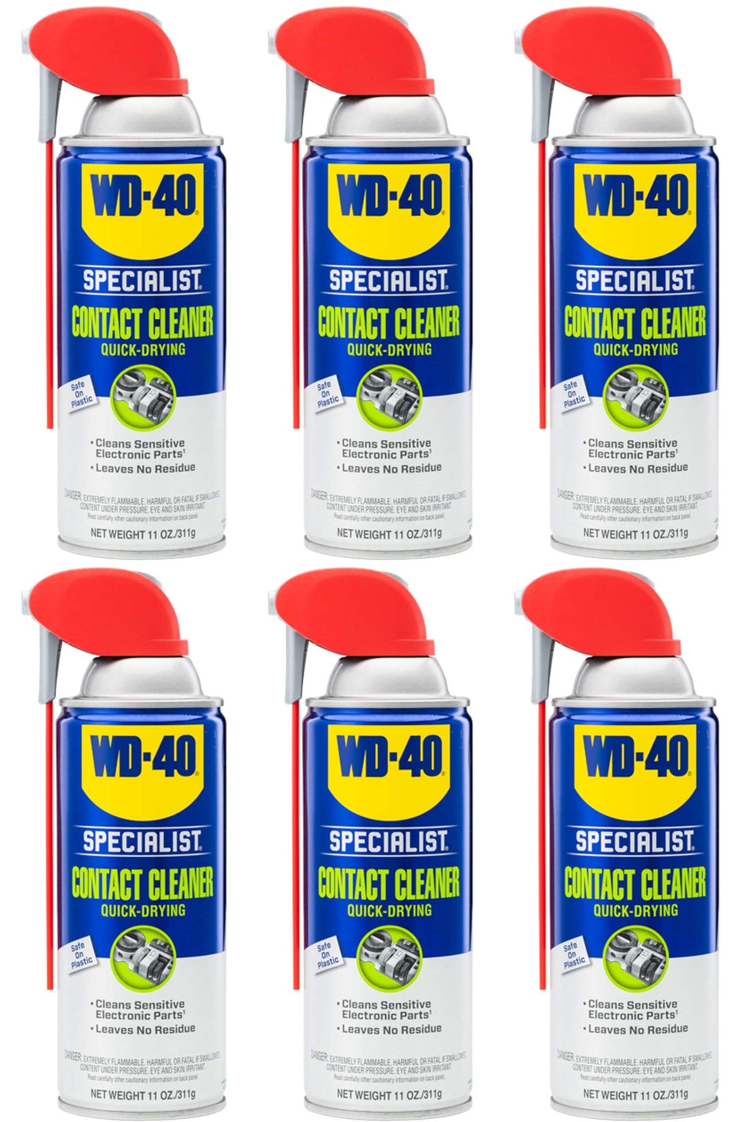WD-40 Specialist Electrical Contact Cleaner Spray - Electronic & Electrical Equipment Cleaner. 11 oz. (Pack of 6)