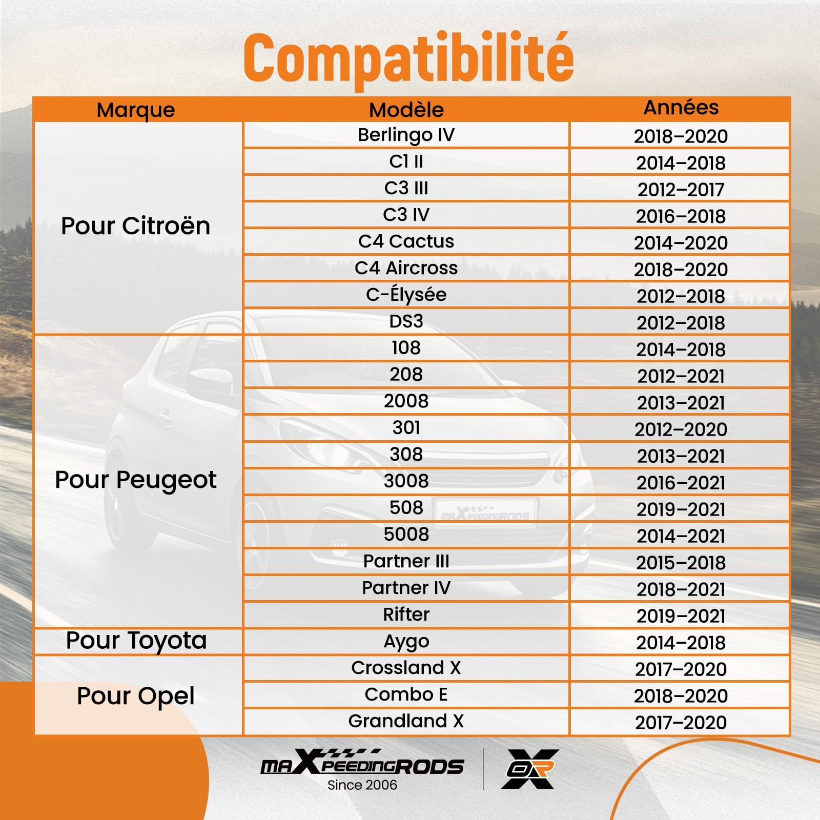 maXpeedingrods Set di attrezzi di regolazione del motore per Peugeot 208 2008, per citroen C3 1.0 1.2VTI, 0109-2A, 0109-2B