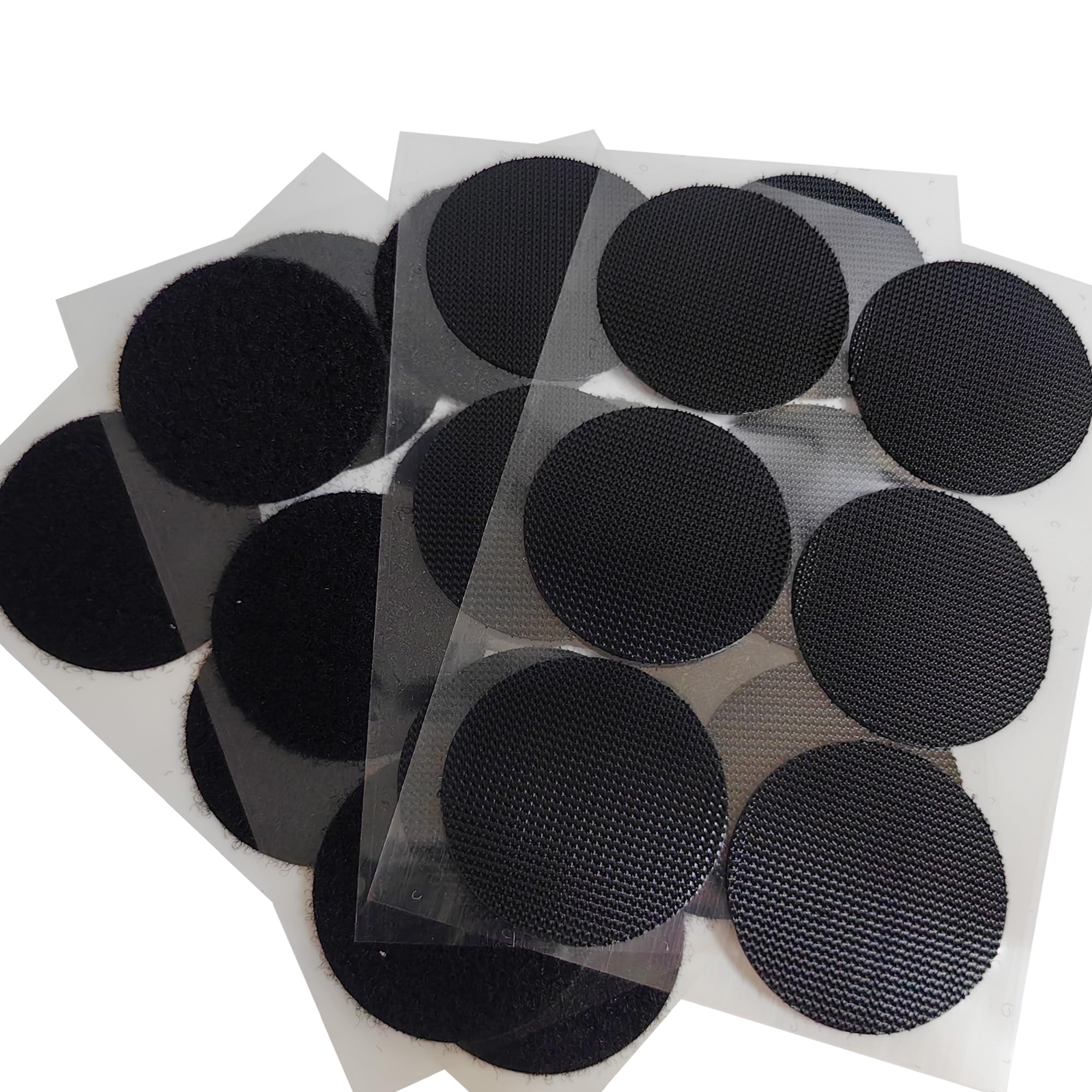MYUREN Round 1-1/2 inch Hook and Loop Dots with Adhesive, 12 PCS Double Sided Self Adhesive Fasteners for Home or Office, Rug Carpet Anti Slip Gripper