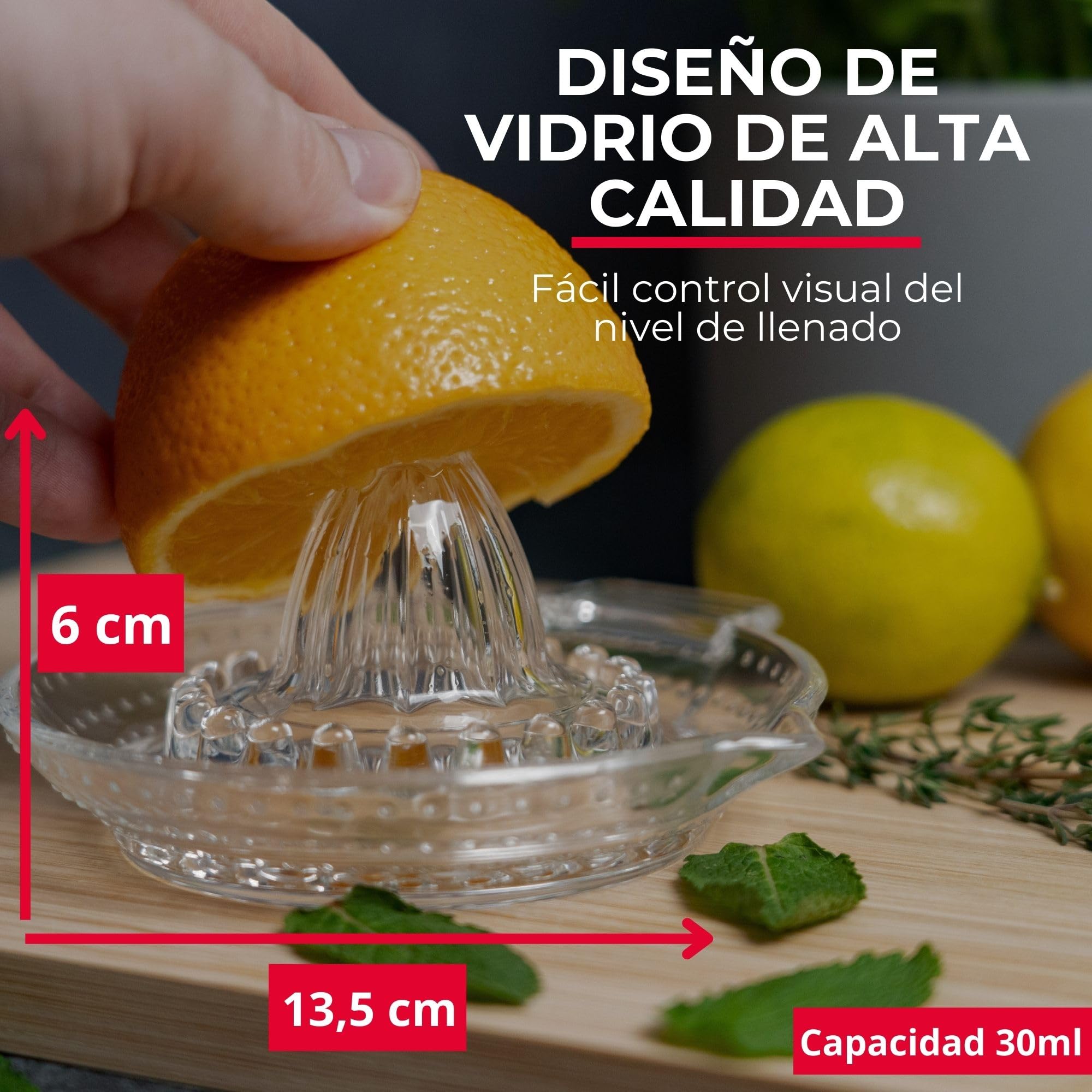 Westmark Exprimidor de cítricos y naranjas, capacidad 30 ml, cristal transparente, 308122E1