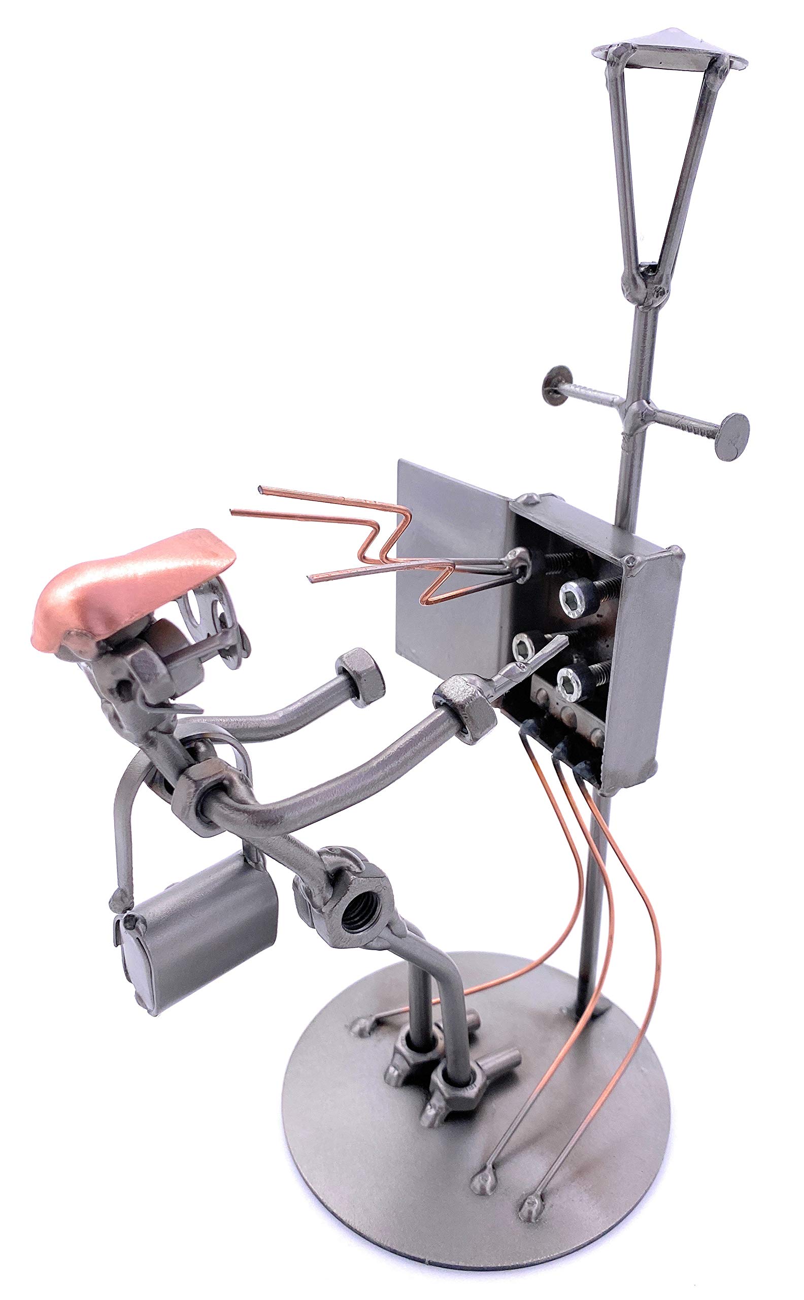 STEEMO Schraubenmännchen Elektriker Handwerker Geschenk Metall-Deko 13x12x24 cm