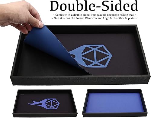 Miniatura 2 de Forged Dice Co. Bandeja de dados de 14 pulgadas Alfombrilla de neopreno de doble cara y extraíble para cualquier juego de dados o de mesa, juegos
