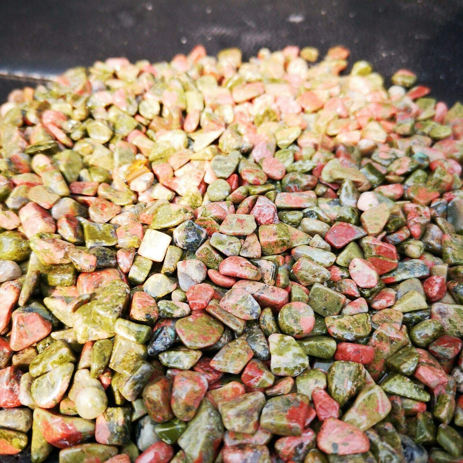 Cristales coleccionables, Piedra de Grava de Cristal de Grava Preciosa roja y Verde Natural 399G decoración de la habitación