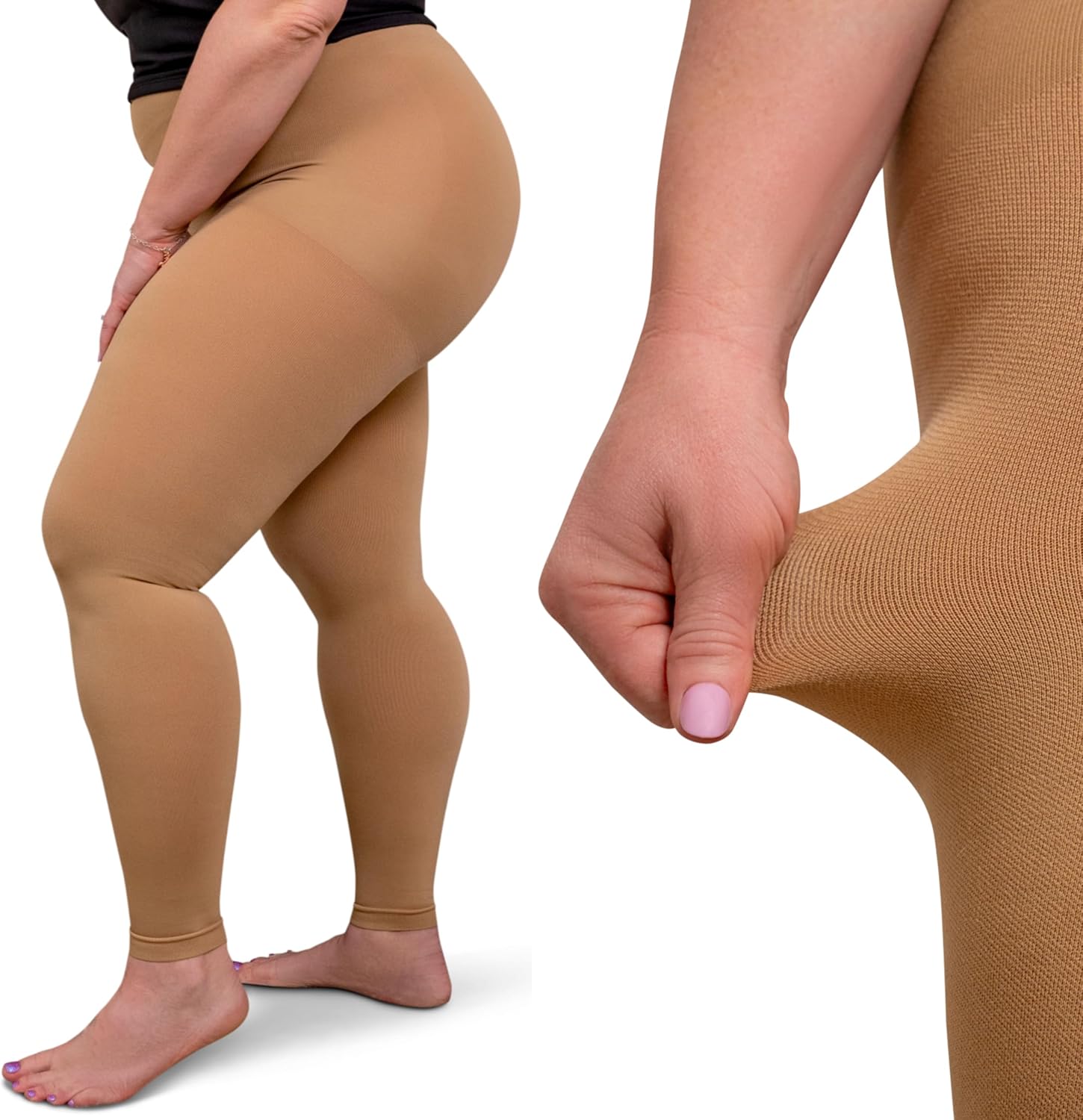 ABSOLUTE SUPPORT Plus Size Compression Stockings for Women 20-30 mmHg, Improve Legs Circulation, Swelling & Pain, A717PS