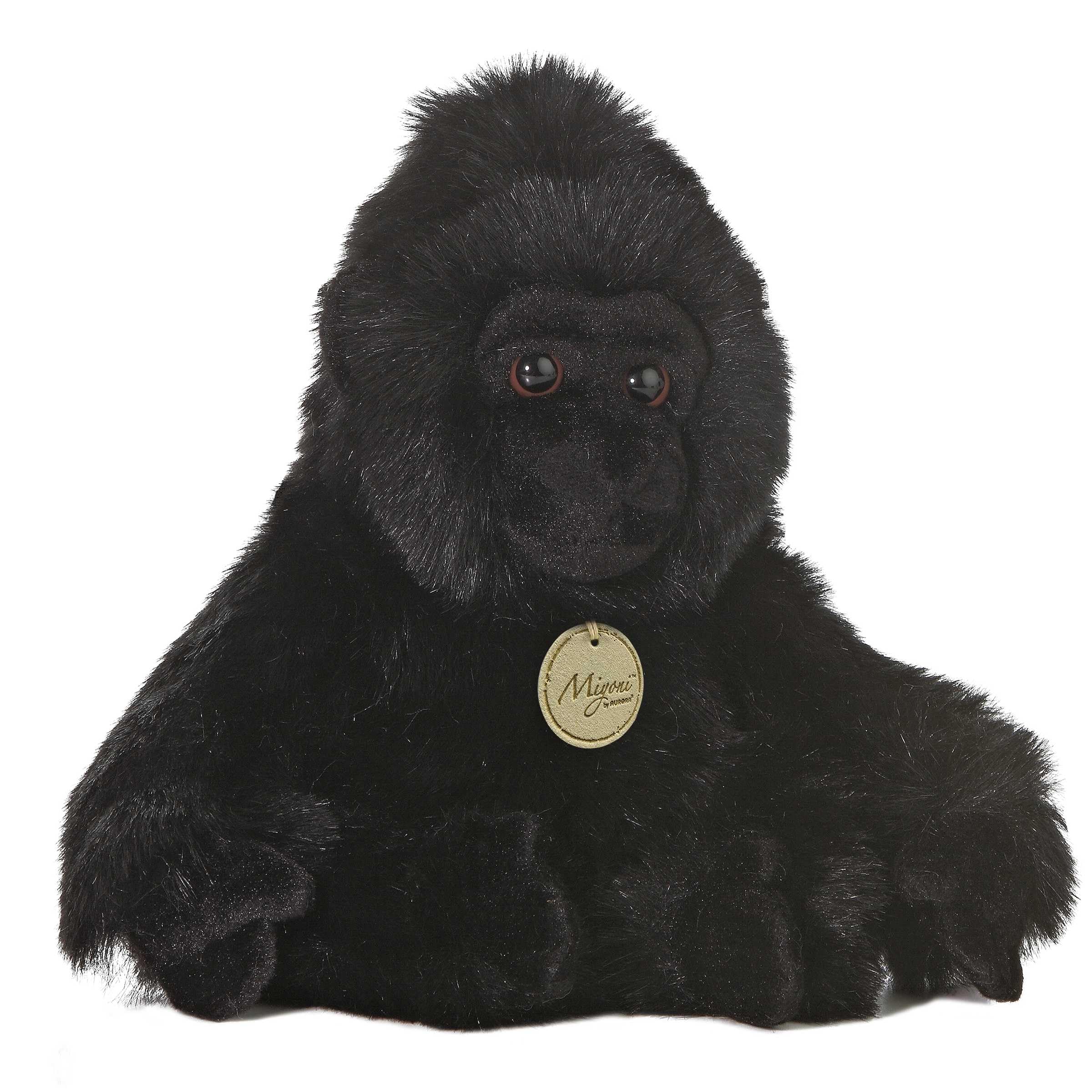Aurora® Realistic Miyoni® Gorilla Stuffed Animal - Lifelike Details Make a Cherished Companion - Perfect for Decorating Bedrooms or Classrooms - Black 8 Inches