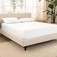 Vista 1 de Bare Home 100% Organic Cotton Sateen Fitted Sheet - Smooth Sateen Weave - Breathable & Cooling - Hotel Luxury - Durable Fitted Sheet - Deep Pocket