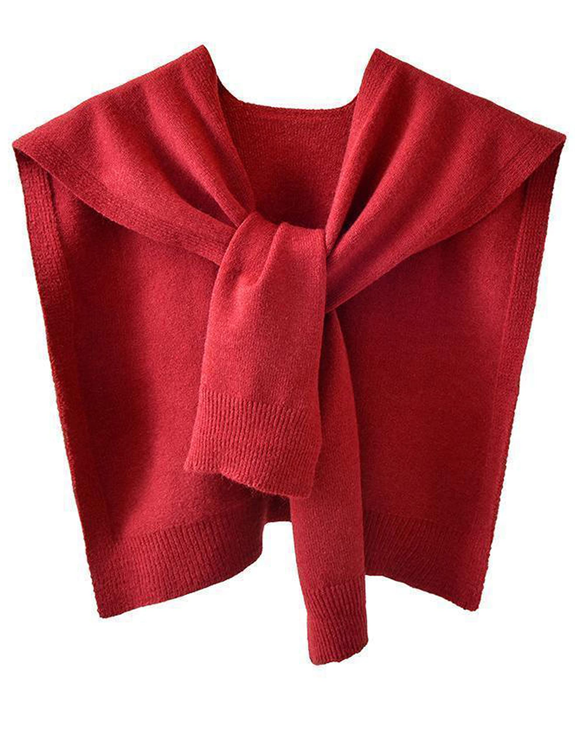 Zontroldy Sweater Scarf Wrap Cape Shawls for Women Knitted Knotted Tops