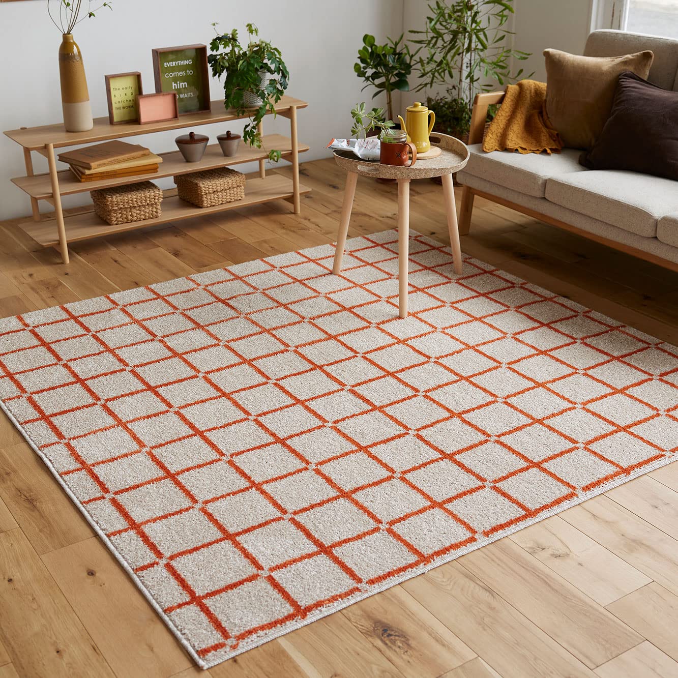 Amazon｜スミノエ(Suminoe) ラグ オレンジ 90×130cm 洗える 滑り止め