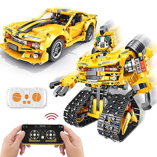2-in-1 Build a Robot Kit,901 Pieces Remote & APP Controlled Robot & Car,Robotic Transformers Toys STEM Projects for Kids Ages 8 9 10 11 12+