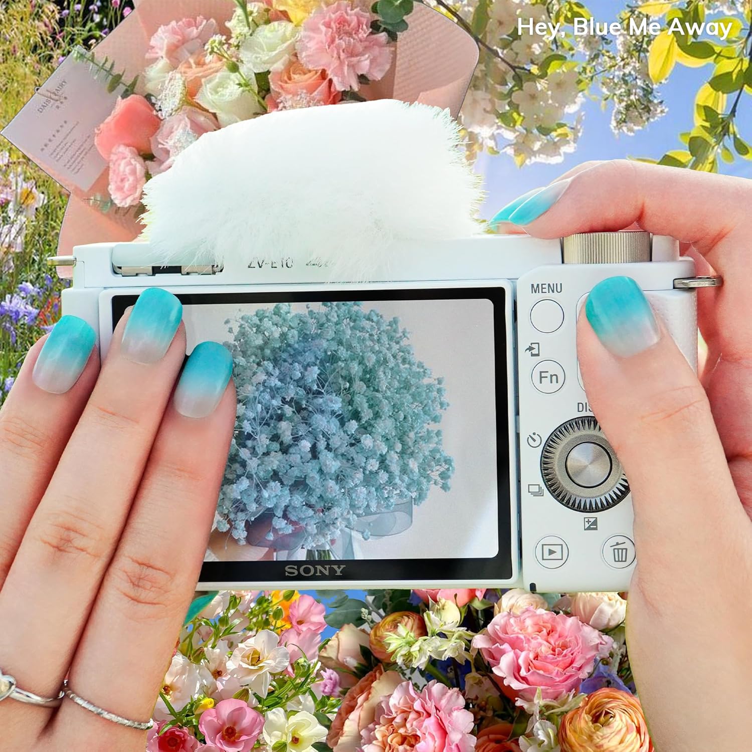 Essentials Bundle - Semi Cured Gel Nail Strips (Hey, Blue Me Away) + Got To Go Remover [2 Pack]