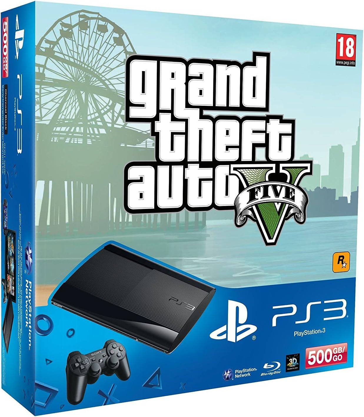 Sony PS3 500GB Super Slim Console with Grand Theft Auto V (PS3)