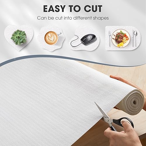 Miniatura 4 de Forro antideslizante para cajones y estantes, no adhesivos, grueso, agarre fuerte, impermeable, lavable, protege los estantes del aparador, armarios