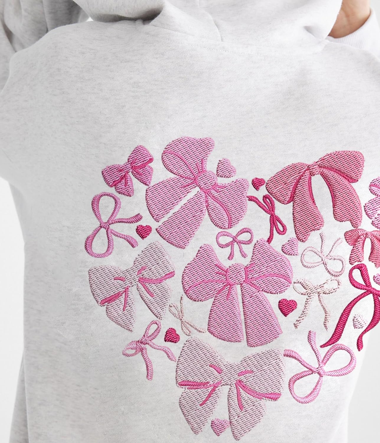 Amiblvowa Preppy Oversized Graphic Hoodies for Women Teen Girl Long Sleeve Pullover Embroidery Hibiscus Sweatshirt Beachwear - Image 5