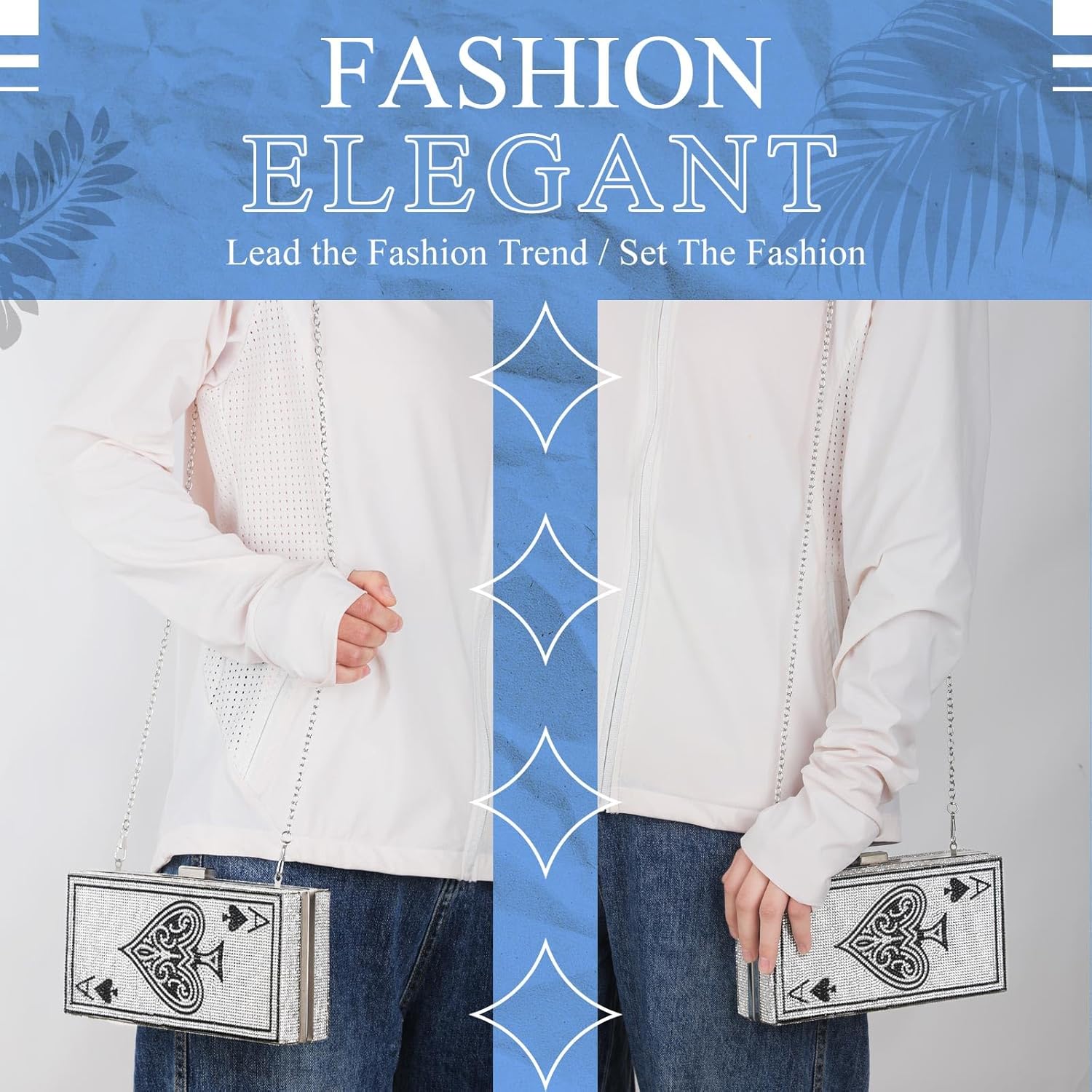 Women Poker Card Evening Clutch Rhinestone Purse Casino Vegas Novelty Purse Queen Hearts Bags Playing Cards Gift - Image 7