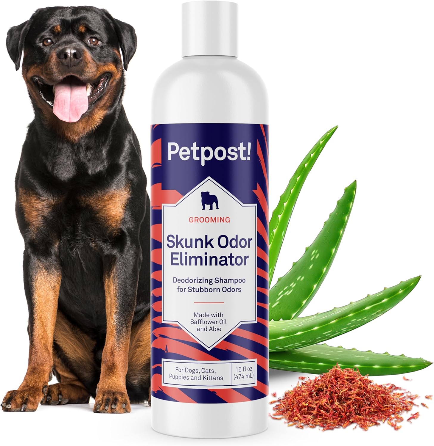 Petpost | Skunk Odor Eliminator Shampoo for Dogs & Cats. Neutralizes Strong Odors. Gentle & Safe Formula. 16 oz