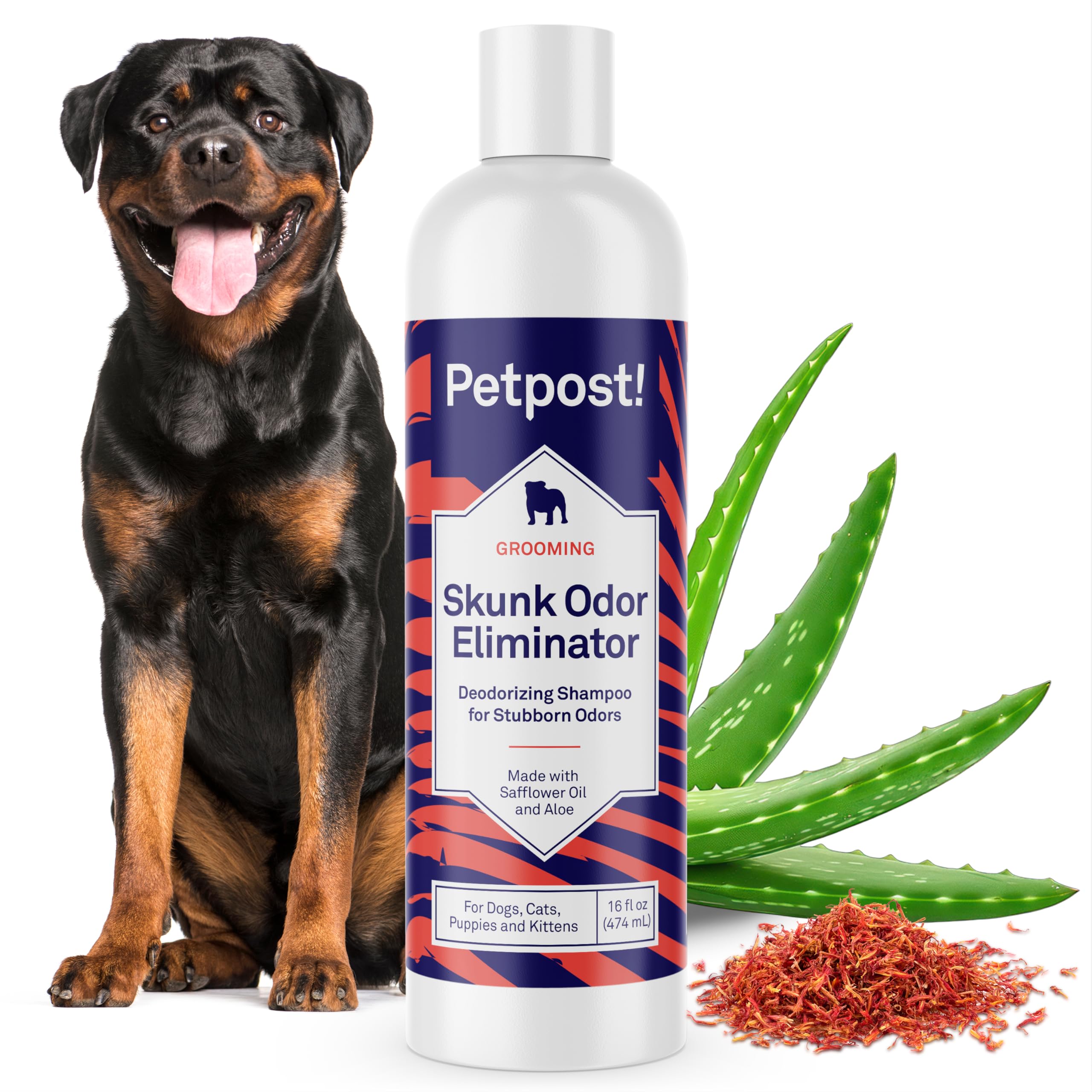 Petpost | Skunk Odor Eliminator Shampoo for Dogs & Cats. Neutralizes Strong Odors. Gentle & Safe Formula. 16 oz