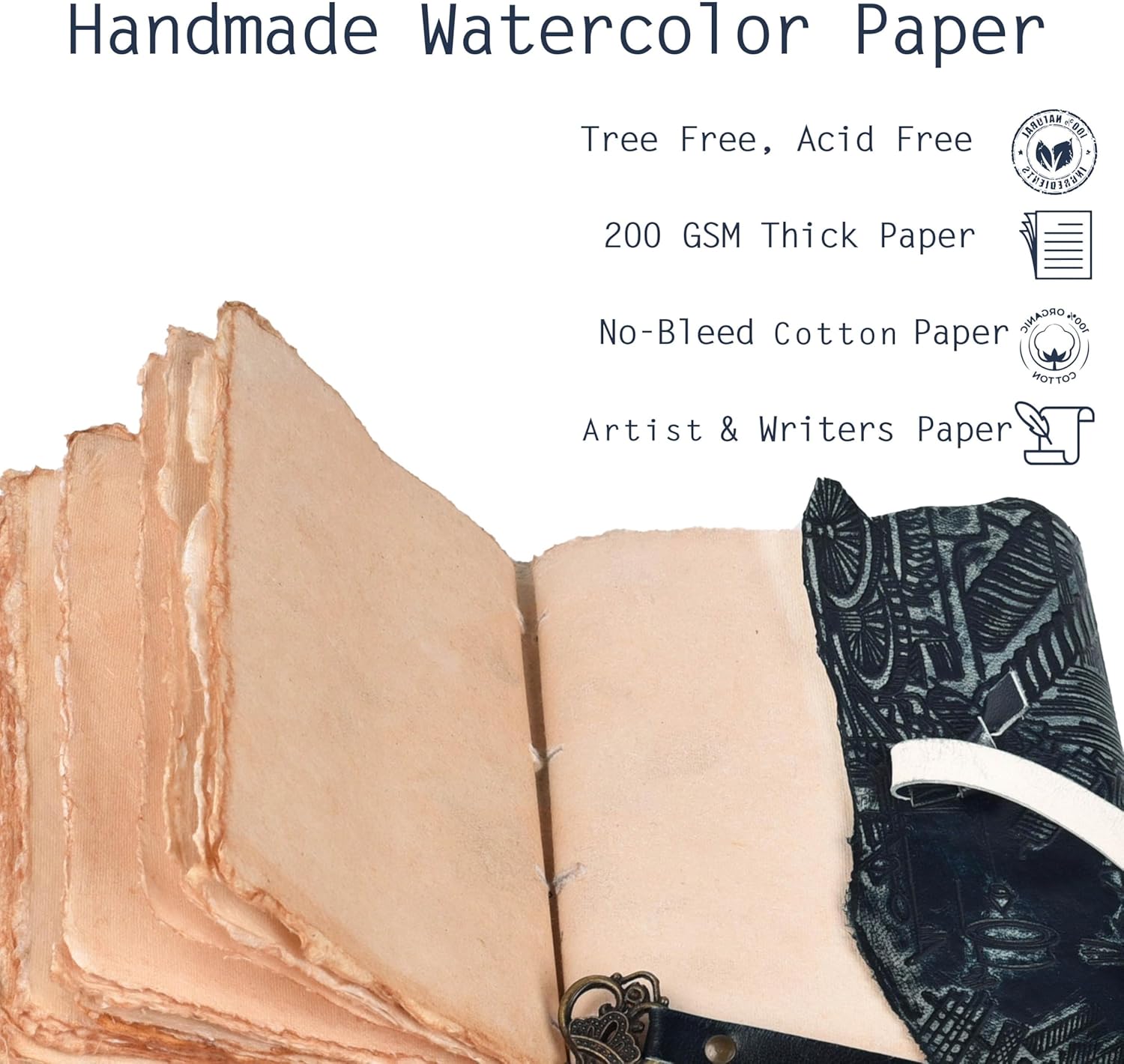 LEATHER VILLAGE Genuine Leather Handmade Journal for Men & Women – Vitruvian Man Embossed Cover – Key Closure – Book of Shadow – Vintage Deckle Edge Paper for Writing, Drawing – Turquoise - 7x5 Inches