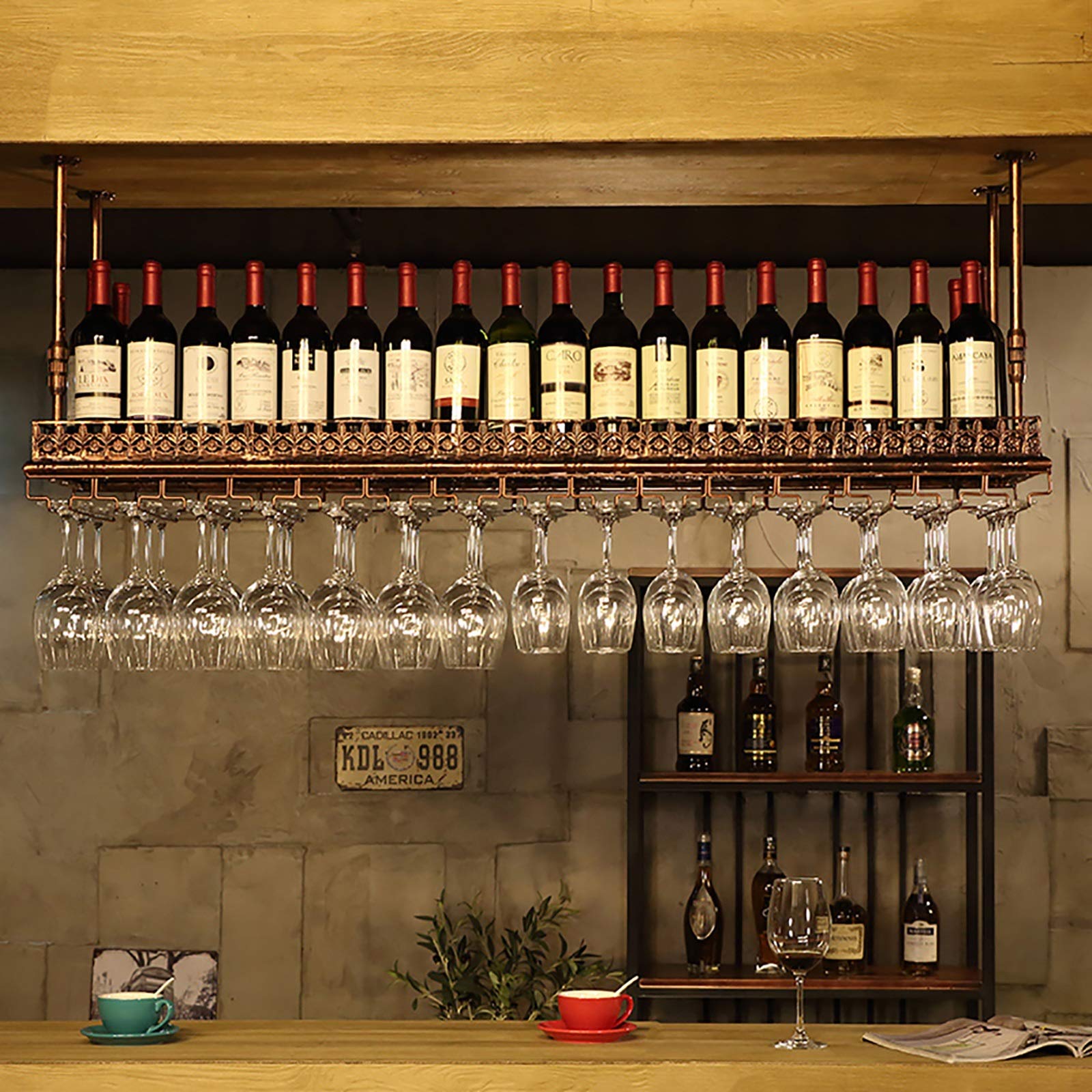 Casiers à vin de plafond DASHADAO idéal pour une ambiance bistrot chic