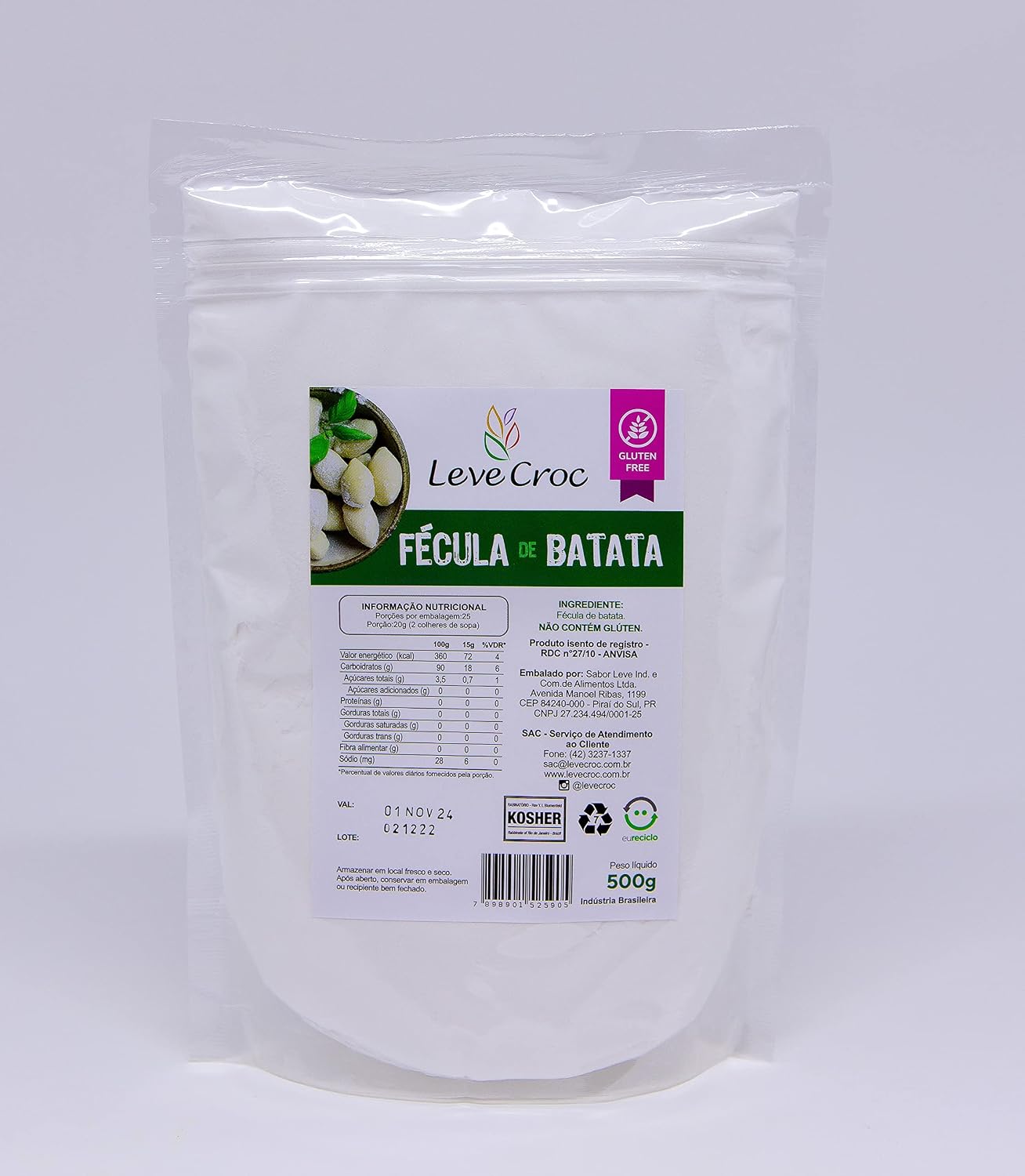 Fécula de Batata Leve Crock 500g | Amazon.com.br