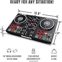 Vista 6 de Controlador de DJ y paquete DMX – Set de DJ con luces Paty, interfaz de audio y conectividad USB – Numark Party Mix II e interfaz SoundSwitch Micro