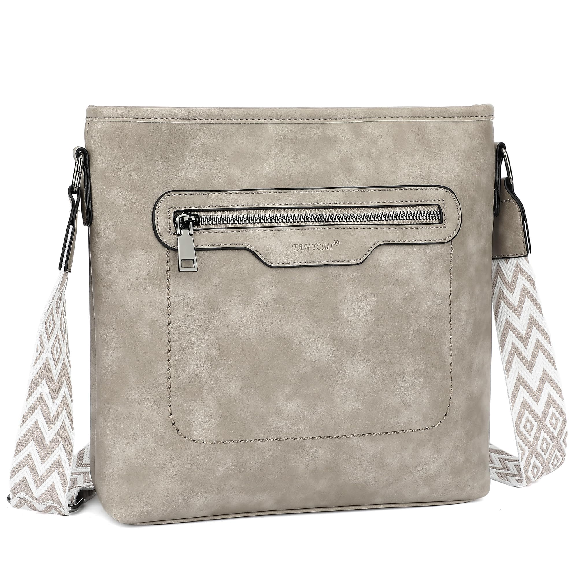 TANTOMI Umhängetasche Damen, Handtasche Damen Leicht Schultertasche Damen, Taschen Damen für Verstellbarem Farbigem Riemen