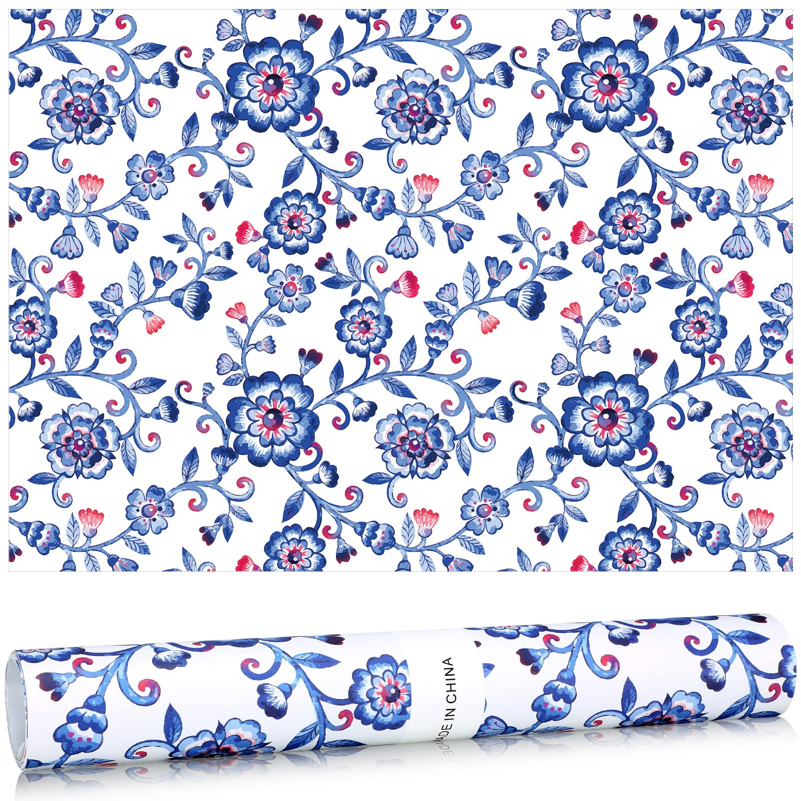Gersoniel 10 Sheets Drawer Liners for Dresser Scented Drawer Liners Non Adhesive Scented Paper for Fragrant Home Shelf Closet(Lavender,Blue Flowers)
