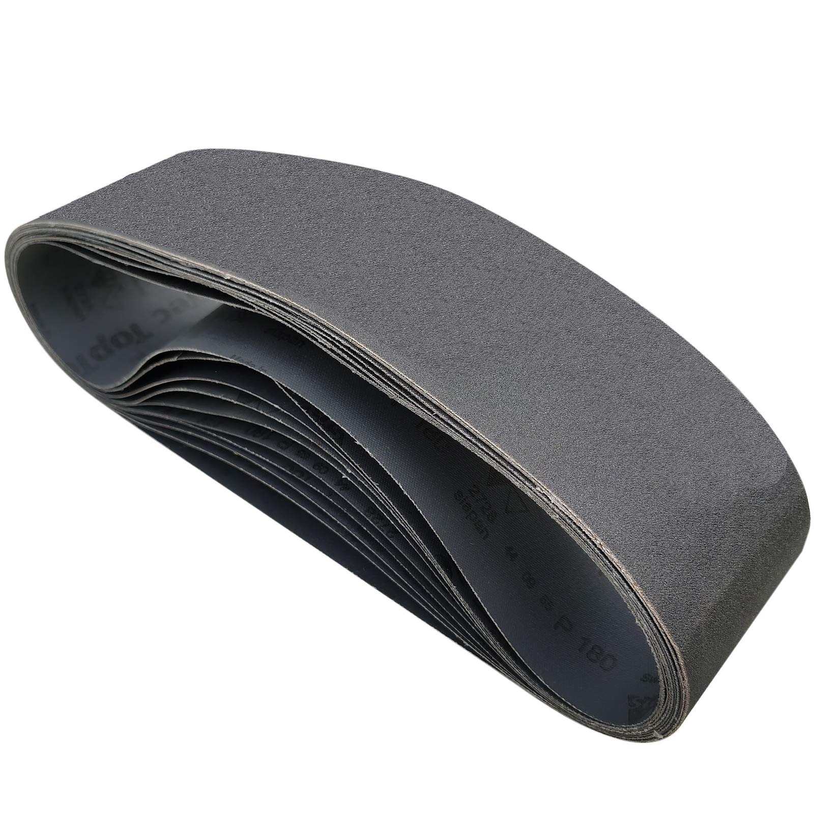 Tockrop 10 PCS 120 Grit 4 X 36 Inch High Performance Silicon Carbide Sanding Belts - Premium Sanding Belts for Glass, Stone, Granite, Cement, Composites, Plastics and Light Metal Finishing Polished