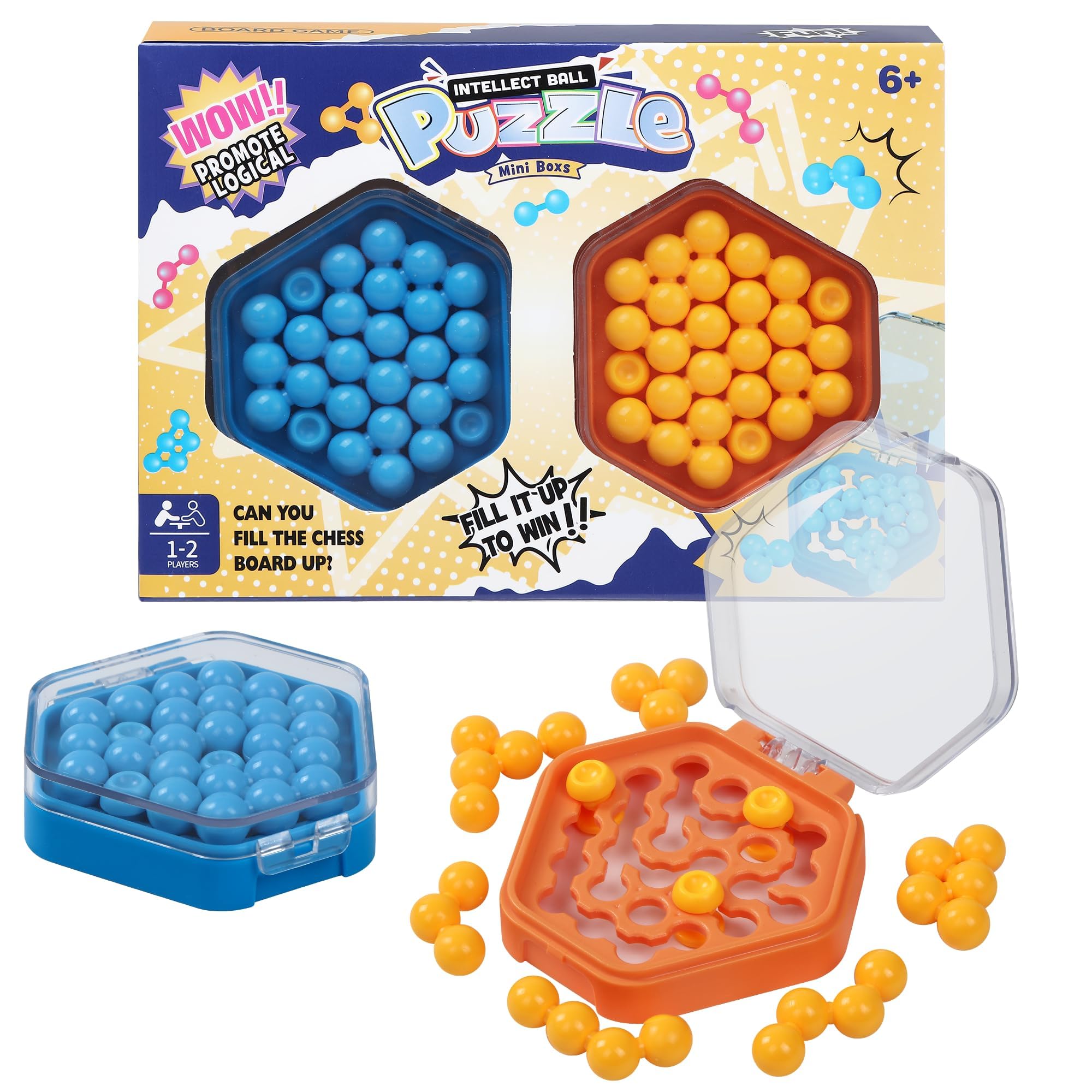 NALACAL Challenging Mind Puzzle Games for Adults and Kids Ages 8-12 - Brain Teaser Logic Puzzles, Travel-Friendly Mini Pocket Puzzle with 500 Challenges, Educational Mastermind Beads Game