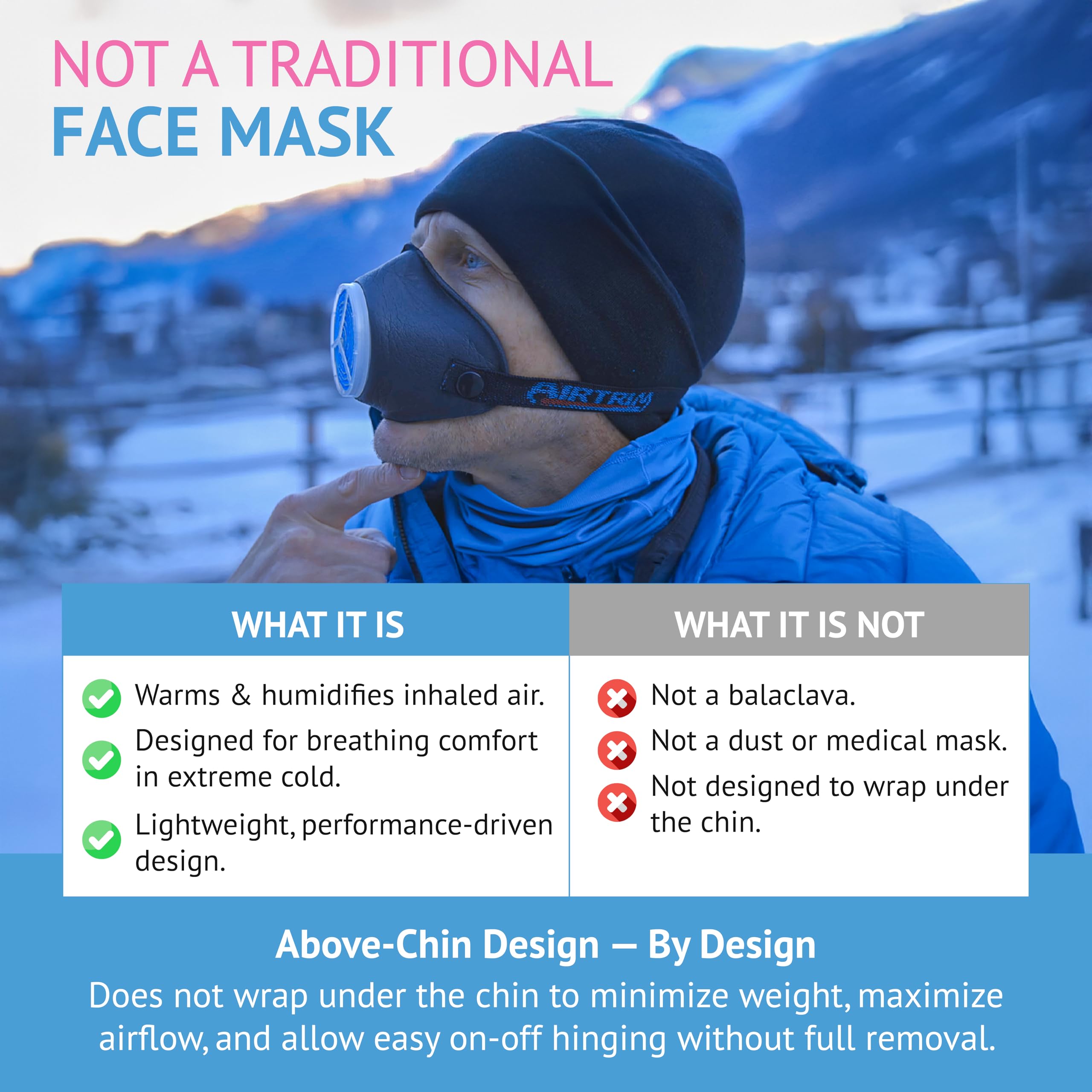 Vapro maska oddechowa na zimne powietrze, sportowa (zawiera 1 x filtr sportowy i 1 x filtr Racing 1)