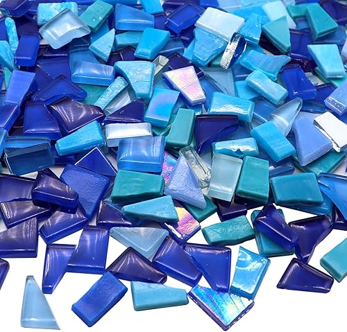 Vista 20 de LITMIND Azulejos de mosaico de vidrio irregulares mixtos morados para manualidades de arte, suministros de fabricación de mosaicos de 9 onzas, kits