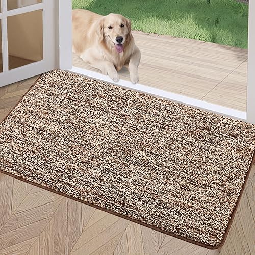 Miniatura 59 de Tapete para puerta delantera, antideslizante, con parte trasera de goma, súper-absorbente, tapetes mágicos atrapa nieve y barro, tapete