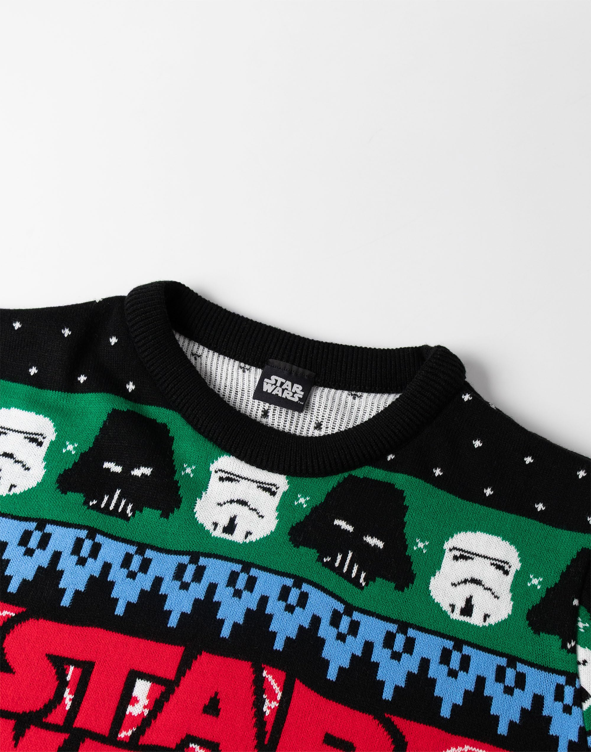 Star Wars Stormtroopers Darth Vader Mehrfarbiger Weihnachtspullover mit Logo | Langärmliger Rundhalsausschnitt für Weihnachtsfeiern | Festliche Herrenbekleidung Merch