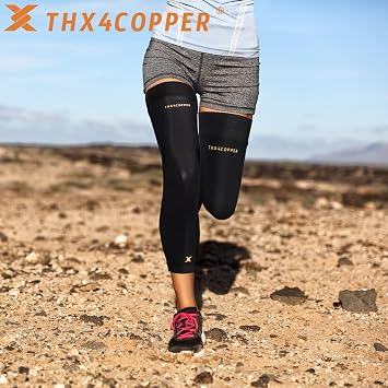 Thx4COPPER 1 Pair Full Leg Compression Sleeves,Anti Slip Long Knee Brace,Thigh Calf Support Protector for ACL,Meniscus Tear,Running,Basketball,Cycling,Knee pain relief Arthritis Recovery,Women &Men