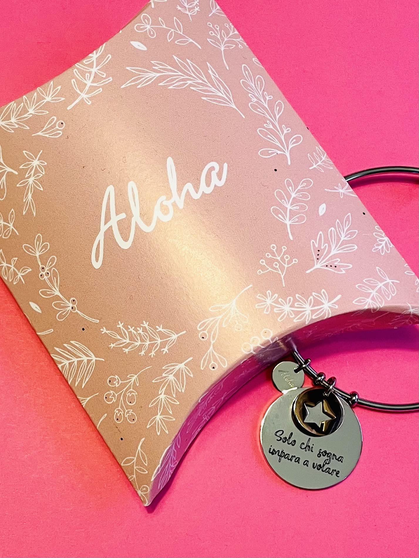 Aloha Bracciali in acciaio per donna con frasi su amicizia, amore e sogni
