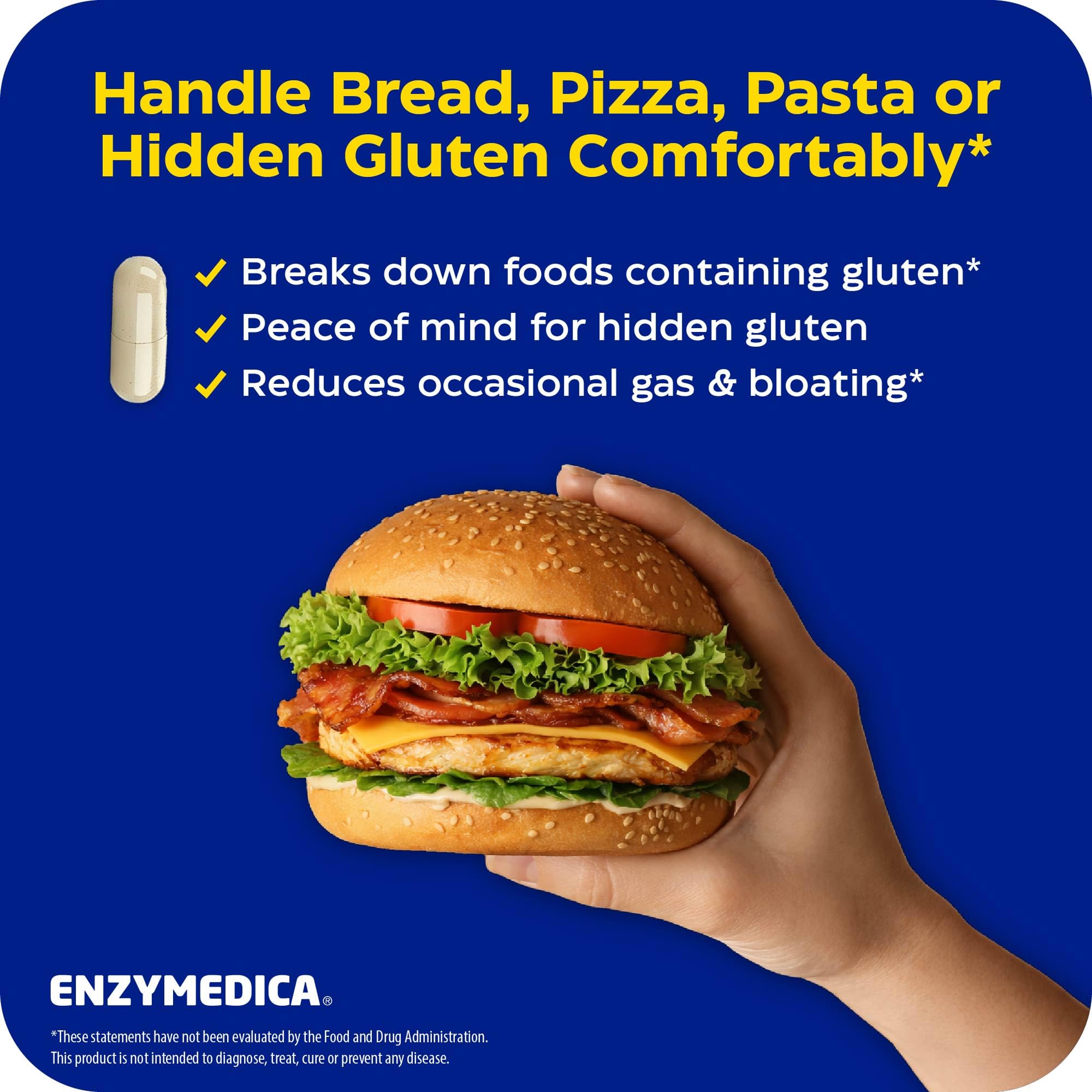 Enzymedica GlutenEase, Helps Gas & Bloating - 60 Capsules — Amazon image 3
