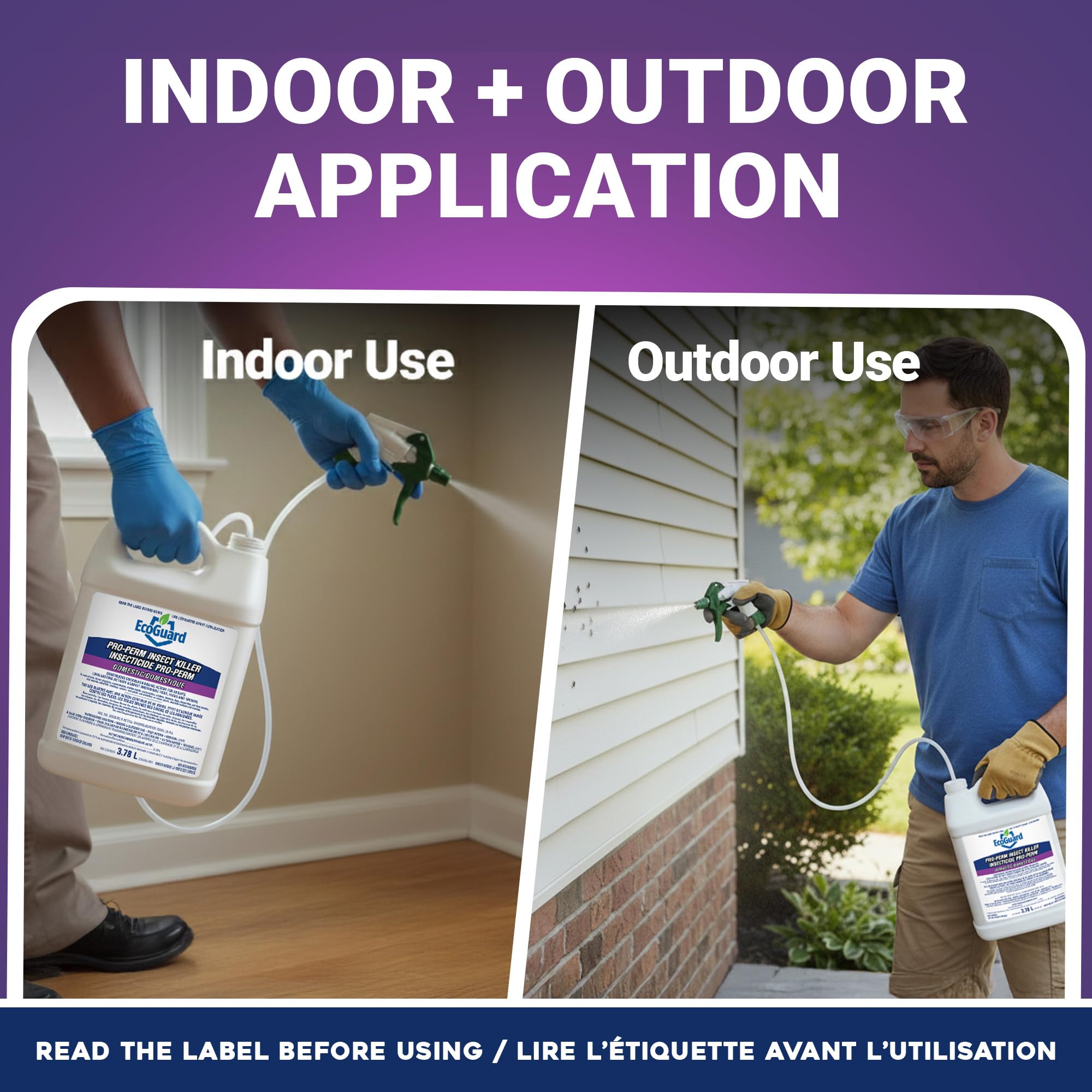 EcoGuard Pro-Perm Insect Killer 3.78L | Professional Insecticide with Fast-Acting Residual Formula | 60 Day Protection | Water-Based, Ready-to-Use Indoors & Outdoors | Sprayer Not Included — view 3