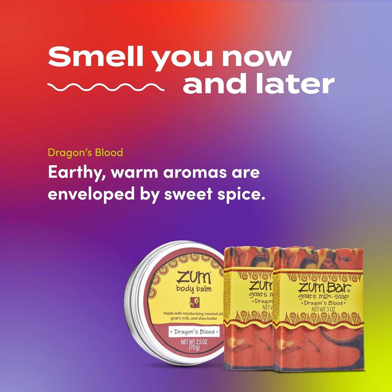 Indigo Wild Zum Bundle – Goat’s Milk Soap Bars & Zum Rub Moisturizer – Dragon's Blood Scent – 2 Soap Bars (3 oz) & 1 Rub (2.5 oz)