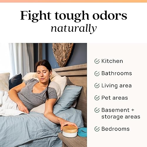 Miniatura 7 de Azuna Ambientador y eliminador de olores para olores fuertes  Kit de 4 habitaciones incluye (4) tarros de vidrio de lujo vacío y recambio de gel de