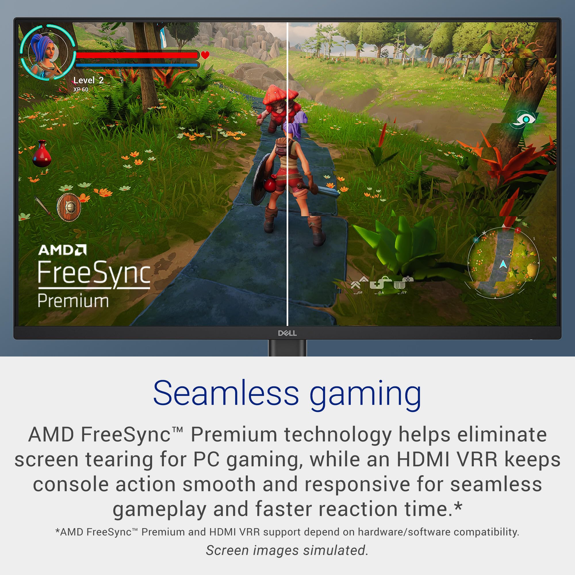 Dell 24 240Hz Gaming Monitor - SE2426HG - 23.8-inch FHD (1920x1080) 240Hz Display, in-Plane Switching (IPS) Technology, AMD FreeSync™ Premium, TÜV 3-Star, 2X HDMI, DisplayPort 1.4, Tilt view 4