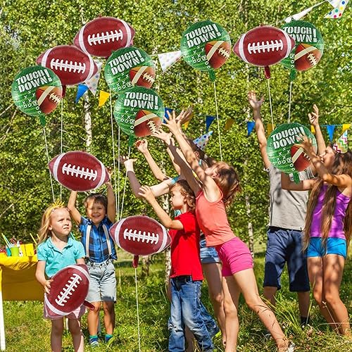 Miniatura 6 de Juego de 12 globos de fútbol americano, decoraciones de fiesta de fútbol, globos de papel de aluminio para fiesta de fútbol, globos de papel de