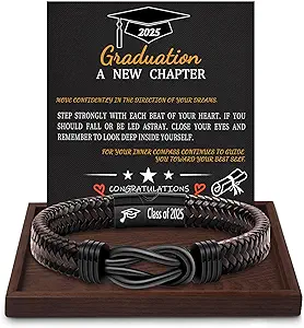 Inspirational Gifts for Men Morse Code Bracelets Mens Bracelets Graduation Gifts for Him Fathers Day Adjustable Leather Bracelet Motivational Birthday Annivesary Jewelry Stocking Stuffers for Men